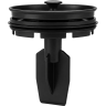 Выпуск кухонной мойки GRANULA для измельчителя, с толкателем, черный матовый FLST black